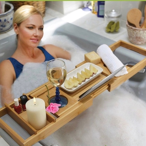 Foxbros Other - Expandable Bamboo Bathtub Caddy Tray